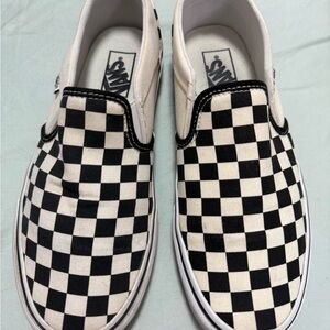 Vans Black and White Checkerboard Slip-Ons
